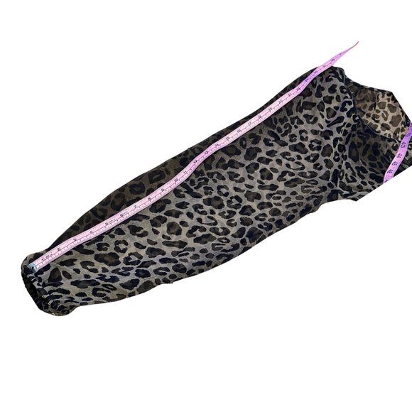 SOLD sheer silk cheetah print long sleeve shirt inc international concepts 14 - Picture 14 of 15